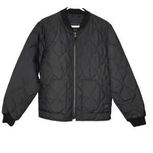 CC Filson Co Quilted Full Zip Jacket Black Mens Size M Pockets Lightweight Y2K